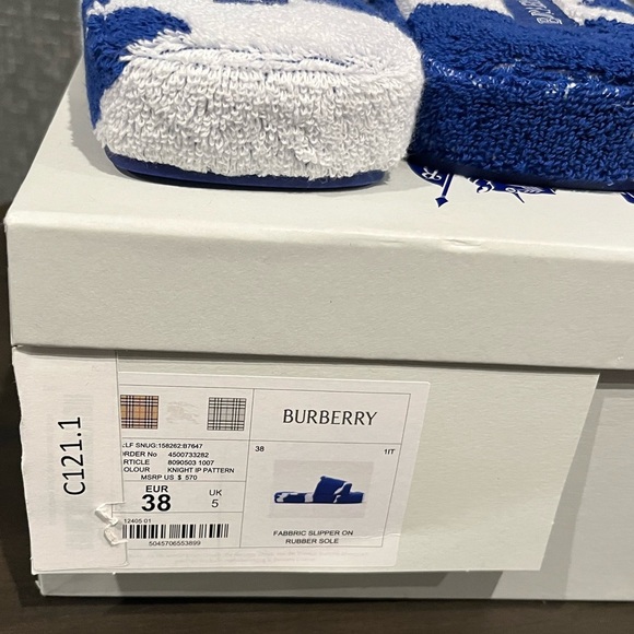 NIB Burberry Prorsum Snug cotton towelling Terry slippers slides 38 - Picture 10 of 11